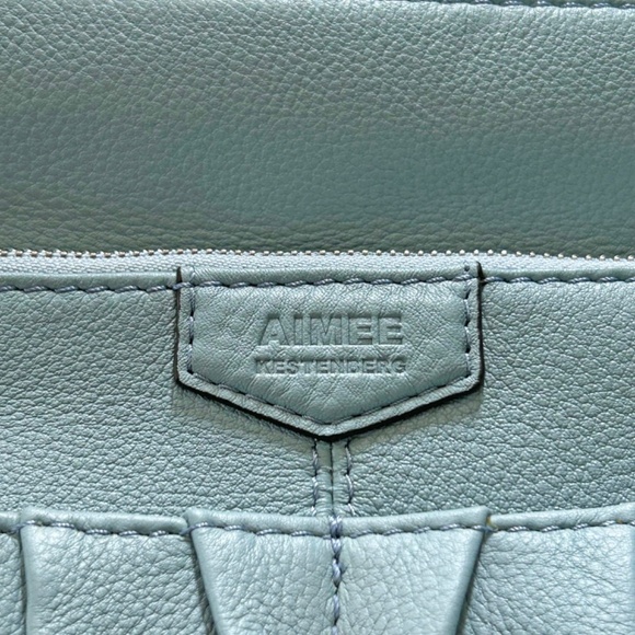 CROSSBODY, AIMEE KESTENBERG SARATOGA LEATHER, SKY BLUE, TOP ZIPPER, SHOULDER - Picture 7 of 14